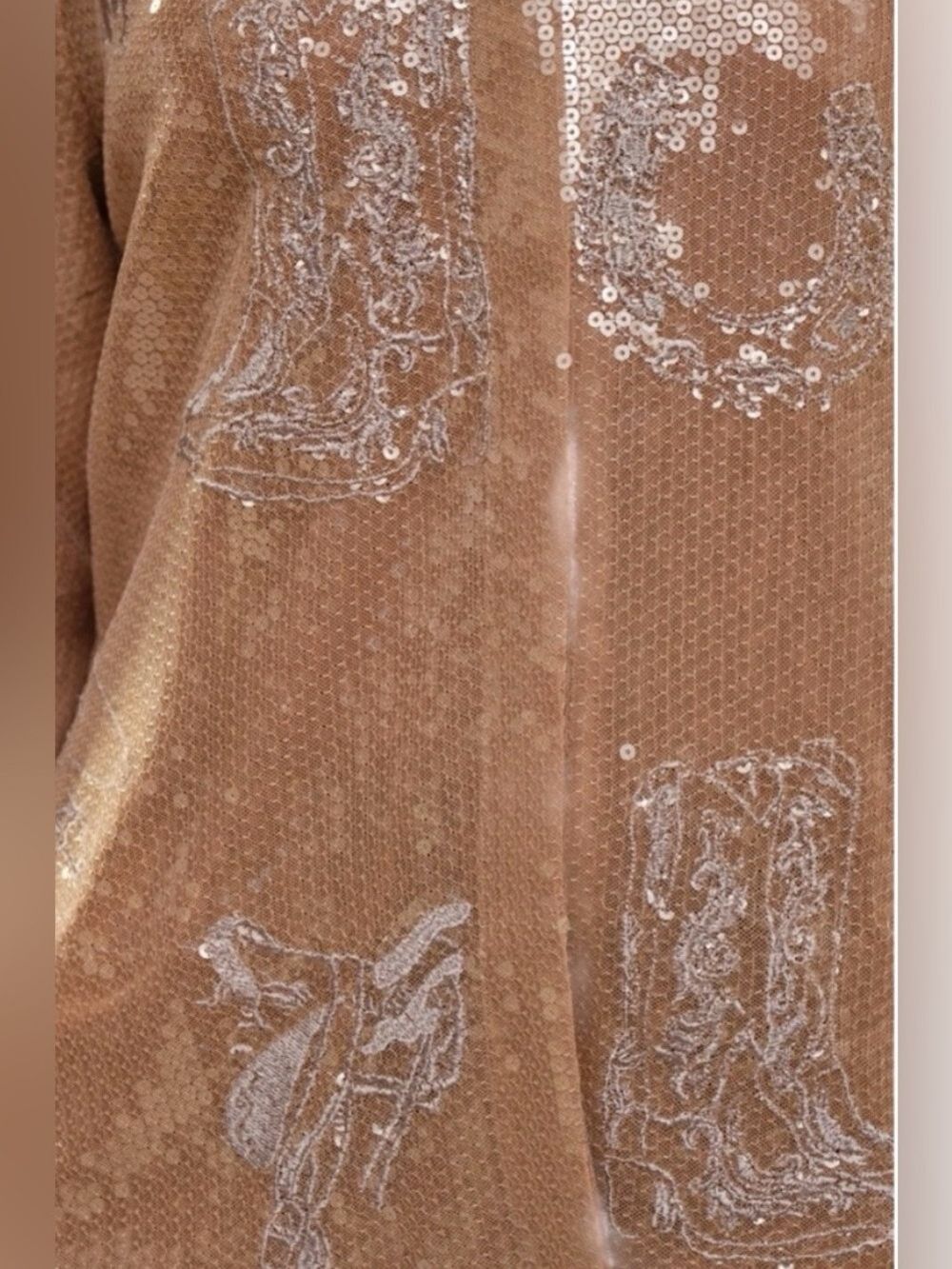 Blue B Western Embroidered Sequin Button Down Shirt - Picture 5 of 9